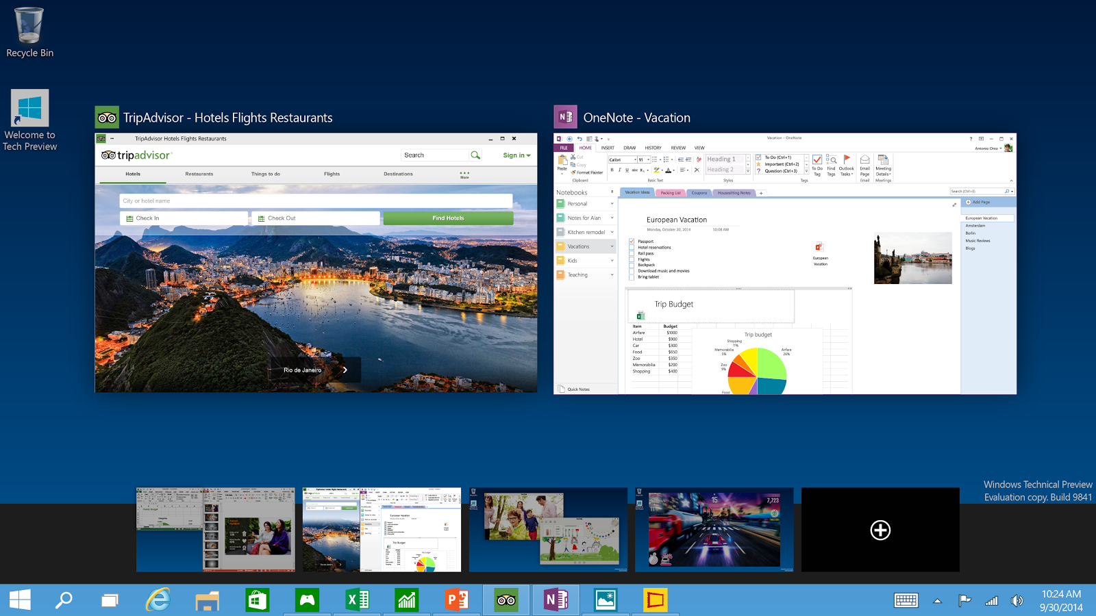 Windows 10 рабочий стол Интерфейс